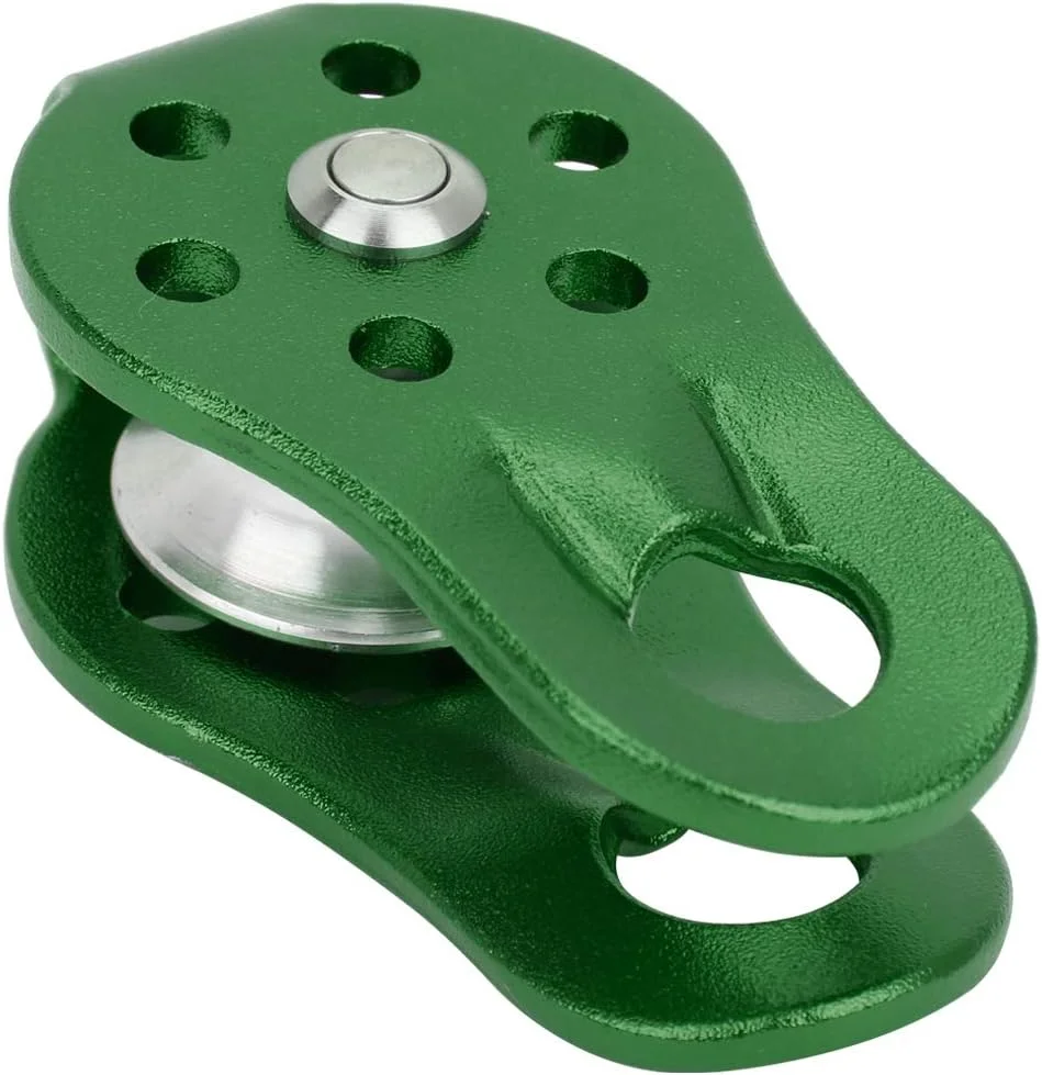 قرقره کوهنوردی آلیاژ آلومینیوم فضای باز، قرقره کوهنوردی، کار در ارتفاع برای کوهنوردی سراشیبی و صخره نوردی (سبز)