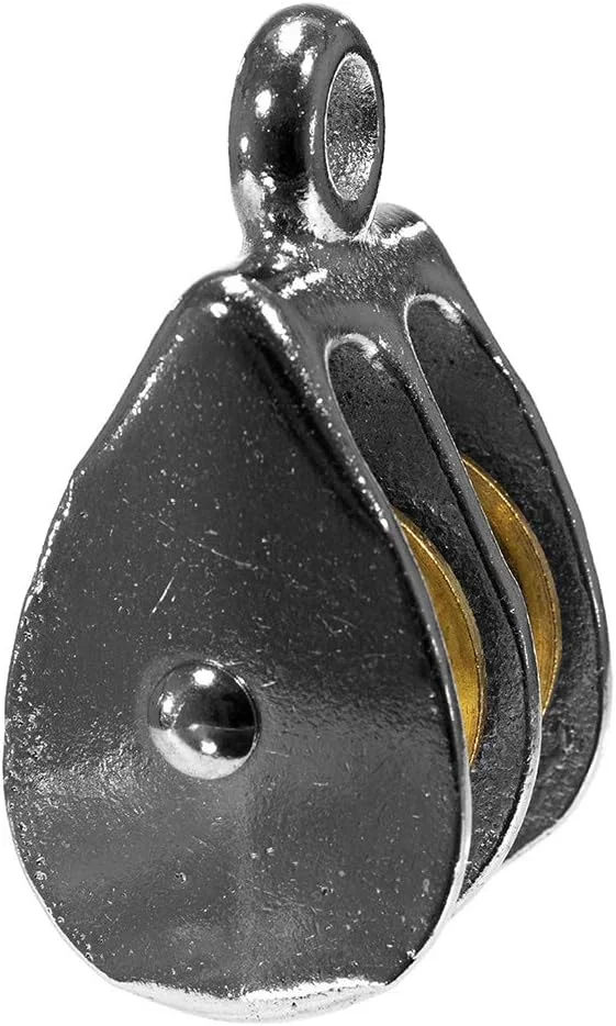 طناب و سیم و | بسته 2 عددی قرقره دو چشمی سفت و سخت با چرخ دوبل | 1 1/4 اینچ