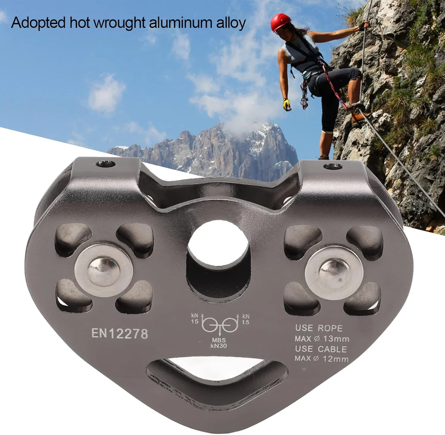 قرقره زیپ لاین PenRux، قرقره دوبل ترولی دوتایی تندم سرعت زیپ لاین، قرقره های کوهنوردی برای کابل های 1/4 5/16 3/8 1/2، زیپ لاین حیاط خلوت، حمل و نقل، تجهیزات و اهداف تجاری