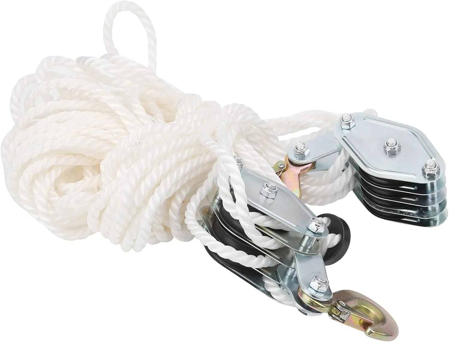 قرقره بالابر OVAQUIXI با ظرفیت 4000 پوند، بلوک بالابر و طناب، سنگین برای بلند کردن، بلوک با ترمز طناب