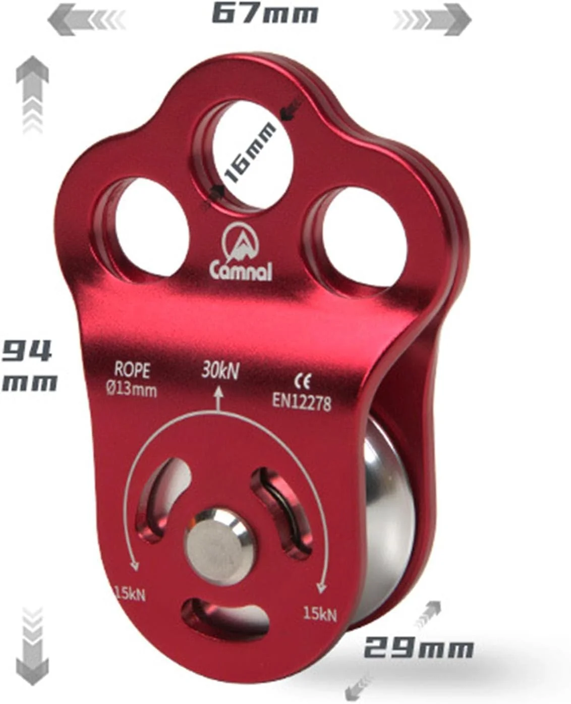 بلوک قرقره درخت نوردی در فضای باز، قرقره تکی با سه سوراخ برای حمل کوهنوردی، مناسب برای کوهنوردی در فضای باز