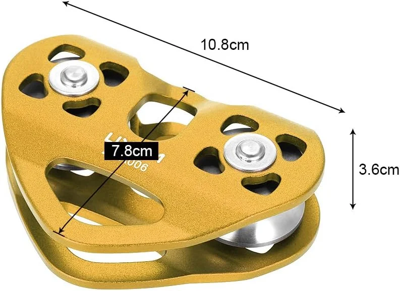 قرقره ترولی کابل 30kN Rokie با بلبرینگ برای صخره نوردی، غارنوردی، کار در ارتفاع، نجات