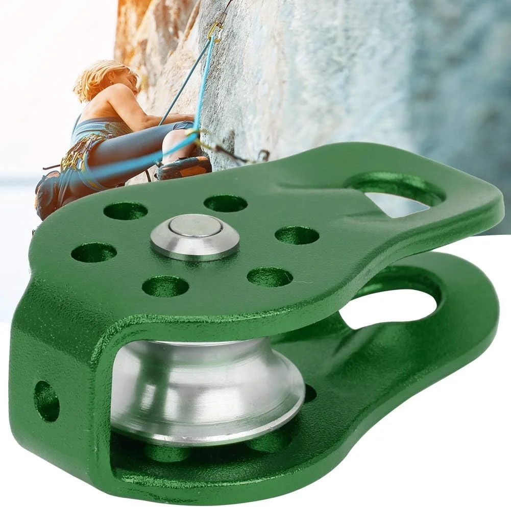 قرقره نجات آلومینیومی جهانی RIZGHWOY، طراحی سبک و جمع و جور برای کار در ارتفاع، بنفش، تعداد: 1 عدد (سبز)