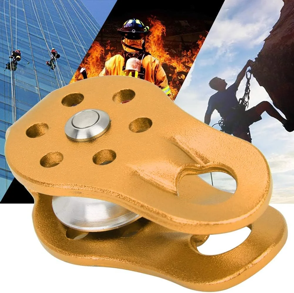 قرقره نجات صعود جهانی آلیاژ آلومینیوم RIZGHWOY طراحی سبک وزن و جمع و جور برای کار در ارتفاع رنگ بنفش تعداد: 1 عدد (زرد)