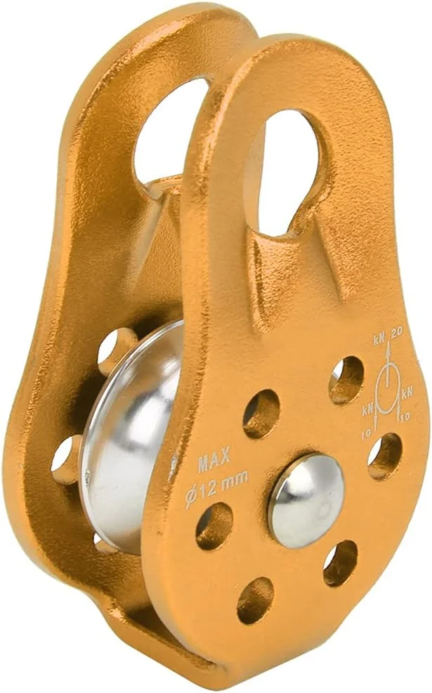 قرقره نجات صعود جهانی آلیاژ آلومینیوم RIZGHWOY طراحی سبک وزن و جمع و جور برای کار در ارتفاع رنگ بنفش تعداد: 1 عدد (زرد)