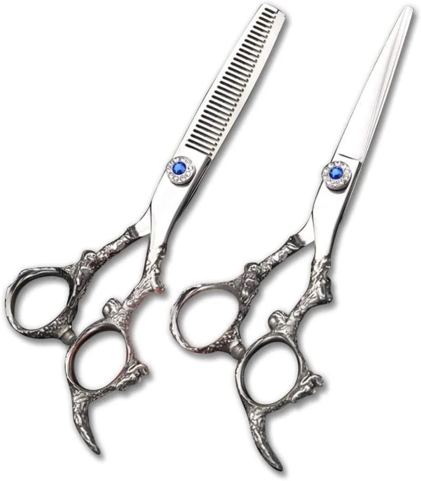 Hairdressing Scissors Set Thinning Scissors 15.2 Cm Pink Salon Barbers Or Home Use (Color : Silber) Hairdressing Scissors Set Thinning Scissors 15.2 Cm Pink Salon Barbers Or Home Use (Color : Silber)