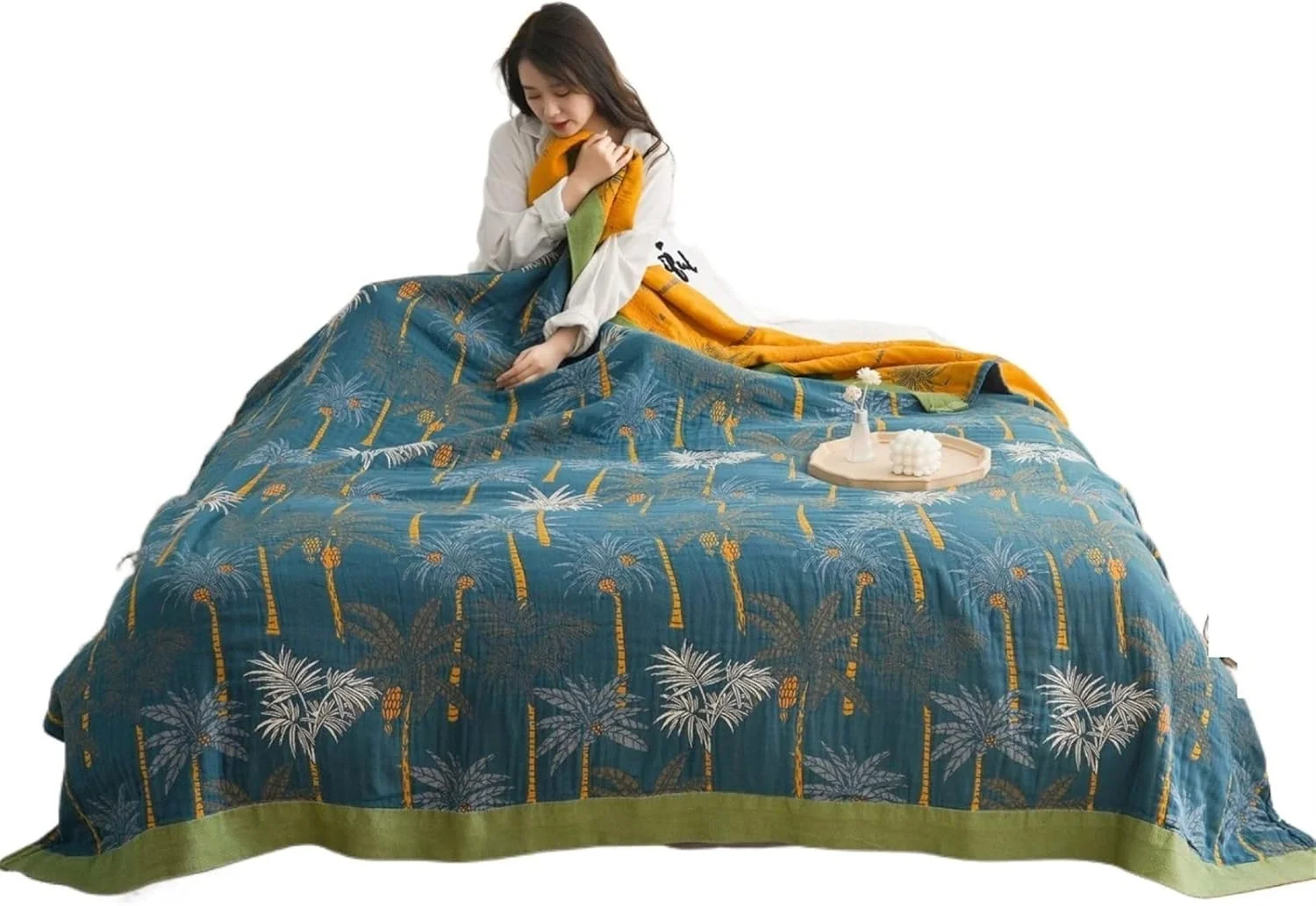 پتو حوله ای UGFVGYTG، پتو نخی، پتوی خنک تابستانی، لحاف یک نفره و دو نفره، پتوی نرم و تزئینی مناسب منزل