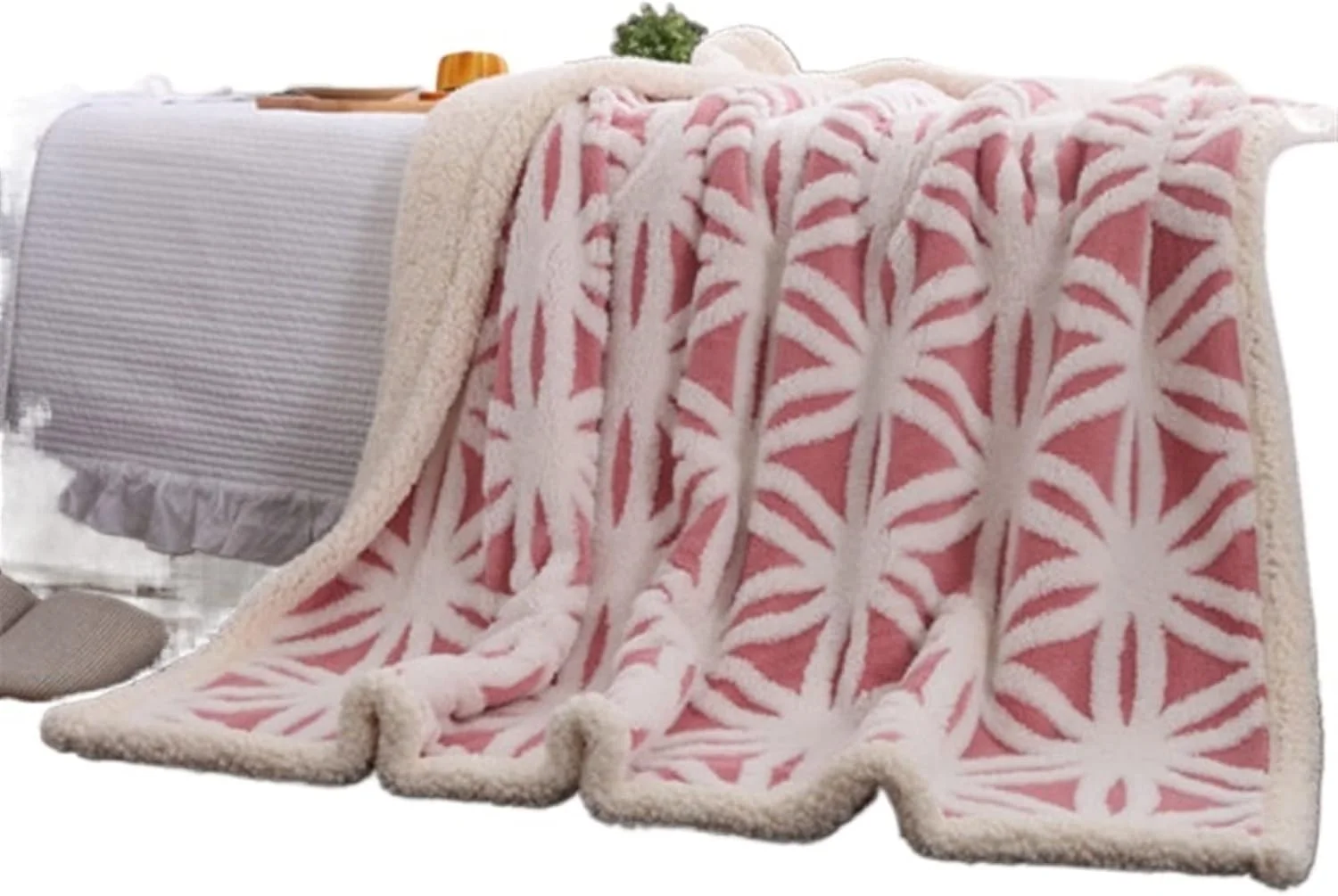 پتو زمستانی نرم UGFVGYTG پشم گوسفند (فلیس) طرح هندسی پتوهای مد روز رو تختی مبل ملحفه گرم نگهدارنده پتو ضخیم