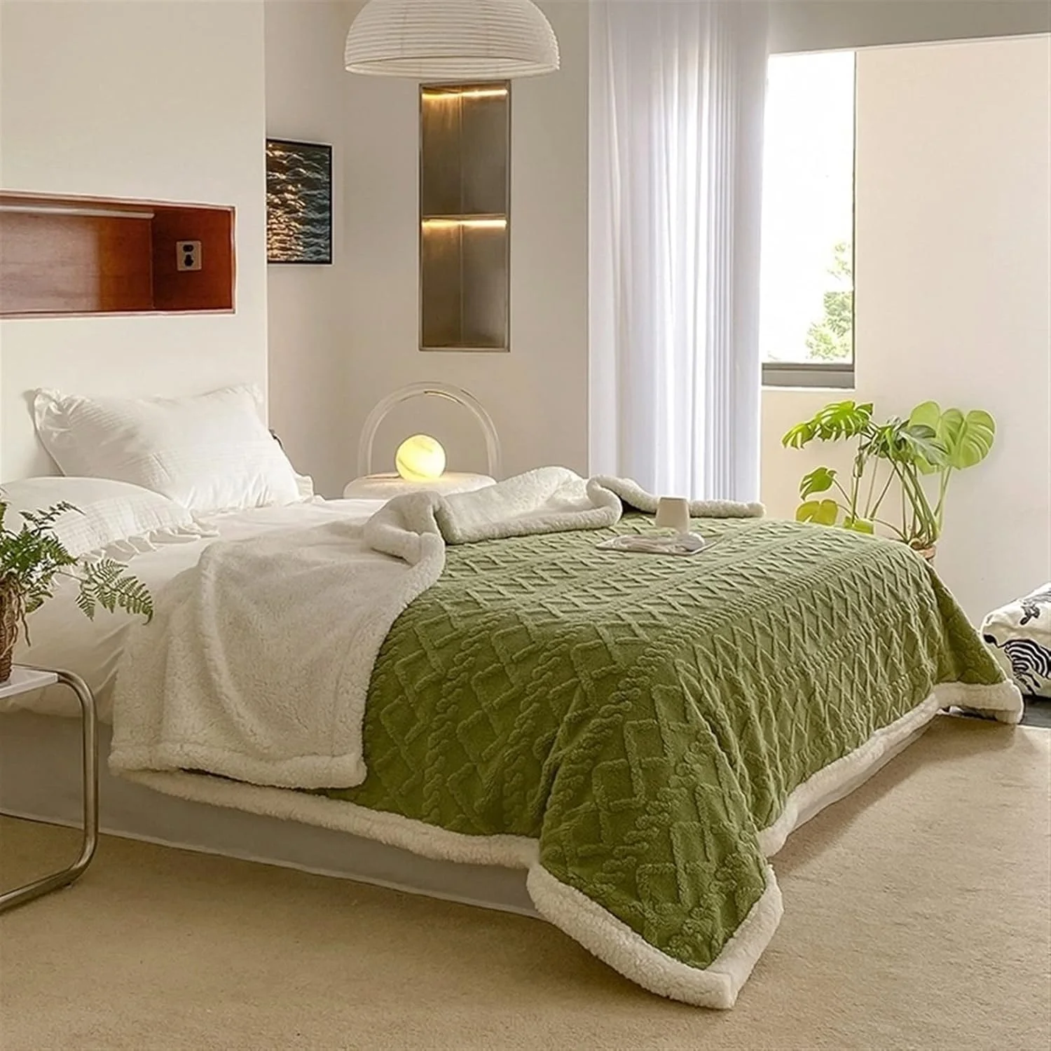 پتو پشمی UGFVGYTG، پتوهای نرم و کرکی، رومیزی زمستانی بافتنی، روتختی های ضخیم چهارخانه، لحاف تخت، آویز دیواری برای چرت زدن و تماشای تلویزیون (120x150 سانتی متر)