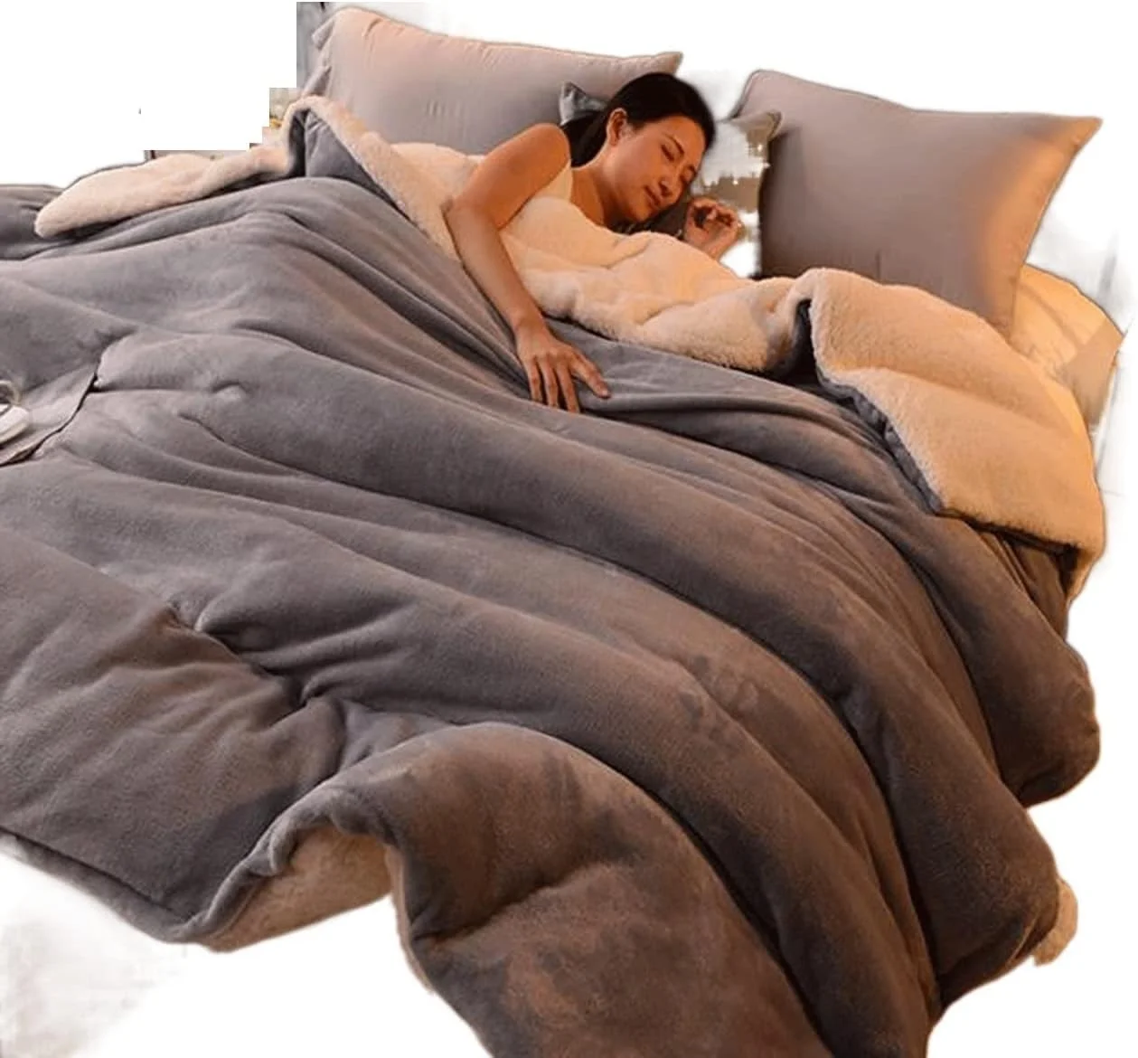 پتو زمستانی پشمی UGFVGYTG، ضخیم و گرم، مناسب بزرگسالان، روکش لحاف زمستانی، دو رو، رنگ ثابت، مناسب مسافرت، پتو اداری، مبل، روتختی دو نفره (120x200cm)