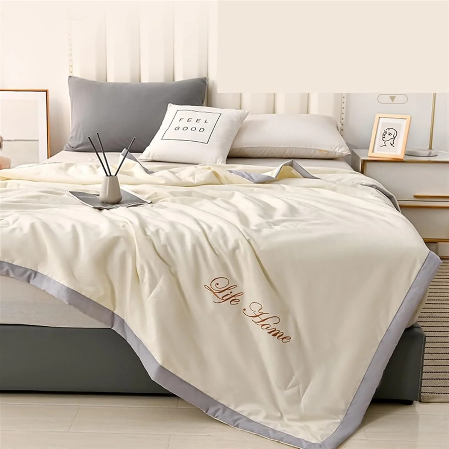 پتو UGFVGYTG، پتو الیاف سویا مناسب بهار، پاییز، زمستان و تابستان، لحاف خنک، لحاف چهار فصل جهانی، پتو روتختی