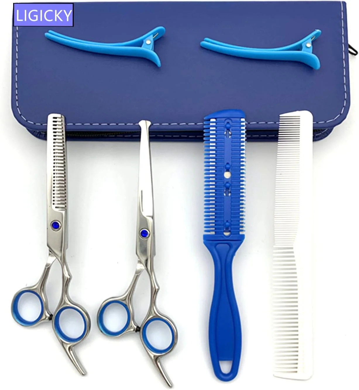 ست قیچی آرایشگری کودک LIGICKY، قیچی ایمن با نوک گرد، استیل ضد زنگ، قیچی پیتاژ و قیچی چتری برای کودکان، سالن و منزل ست قیچی آرایشگری کودک LIGICKY، قیچی ایمن با نوک گرد، استیل ضد زنگ، قیچی پیتاژ و قیچی چتری برای کودکان، سالن و منزل