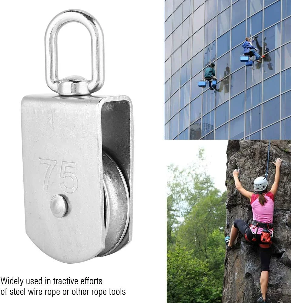 قرقره تک چرخشی با جنس استیل ضد زنگ 304، بلوک و قرقره برای تجهیزات طناب کشی و بالابر