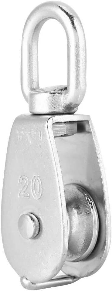 قرقره استیل ضد زنگ، ساخته شده از استیل 304 با انتخاب انعطاف پذیر، پشتیبانی از چرخش 360 درجه، ایده آل برای کشش سیم بکسل فولادی و سایر ابزارهای طناب، کیفیت عالی (m20)