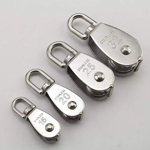 قرقره استیل ضد زنگ M15/M20 M25 M32 M50 تک چرخ گردان مجموعه قرقره طناب بالابر ابزار چرخ بالابر (سایز: M50)