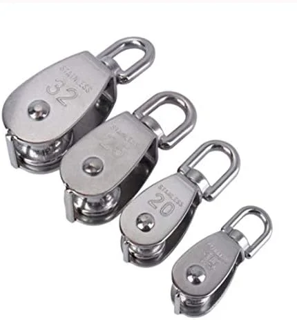 قرقره استیل ضد زنگ M15/M20 M25 M32 تک چرخ گردان طناب بالابر مجموعه قرقره ابزار چرخ بالابر قرقره جرثقیل گردان (سایز: M25)