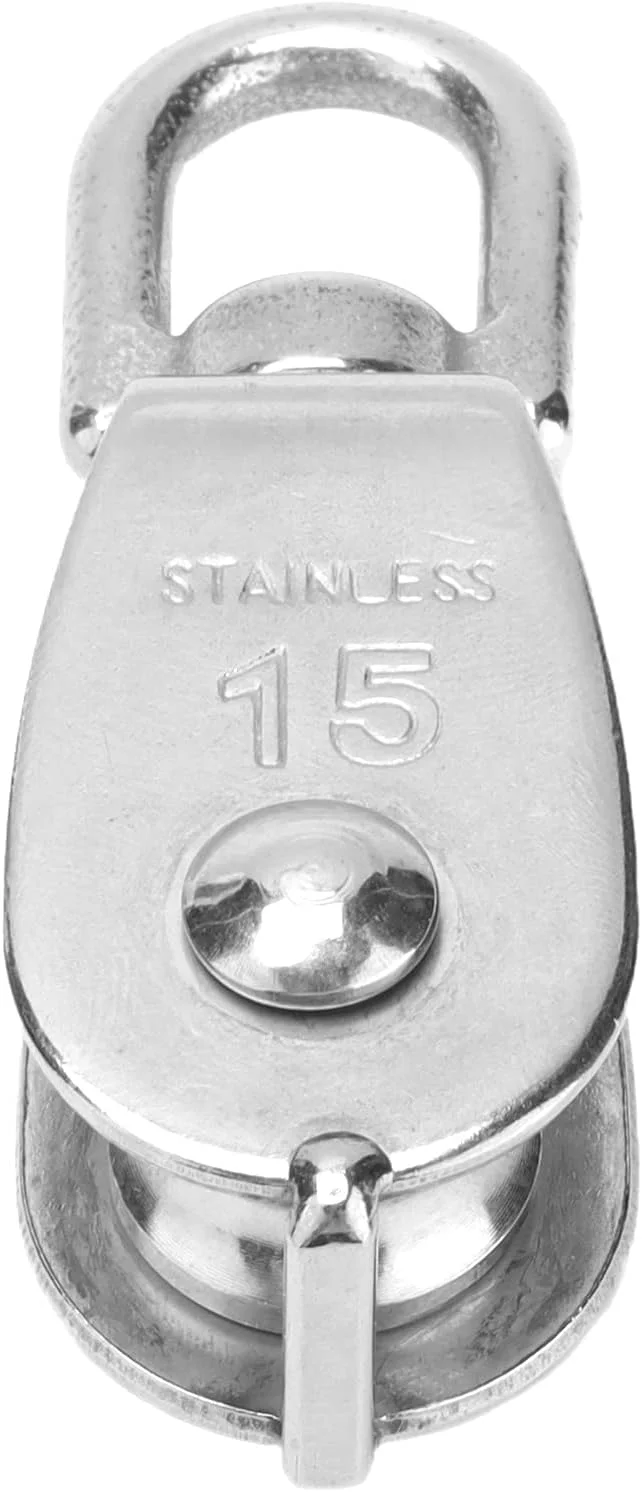 10 عدد قرقره تکی، قرقره جرثقیل استیل ضد زنگ با قابلیت چرخش 360 درجه، قرقره ثابت کشش سیم بکسل، قلاب بالابر، چرخ یدک کش آویز برای آویزان کردن اجسام سنگین