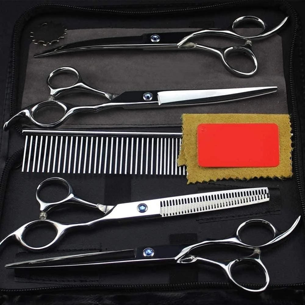 قیچی آرایشگری حرفه ای، قیچی آرایشگری پیرایش، ست قیچی آرایشگری (رنگ: نقره ای، اندازه: ست 7 اینچی) قیچی آرایشگری حرفه ای، قیچی آرایشگری پیرایش، ست قیچی آرایشگری (رنگ: نقره ای، اندازه: ست 7 اینچی)