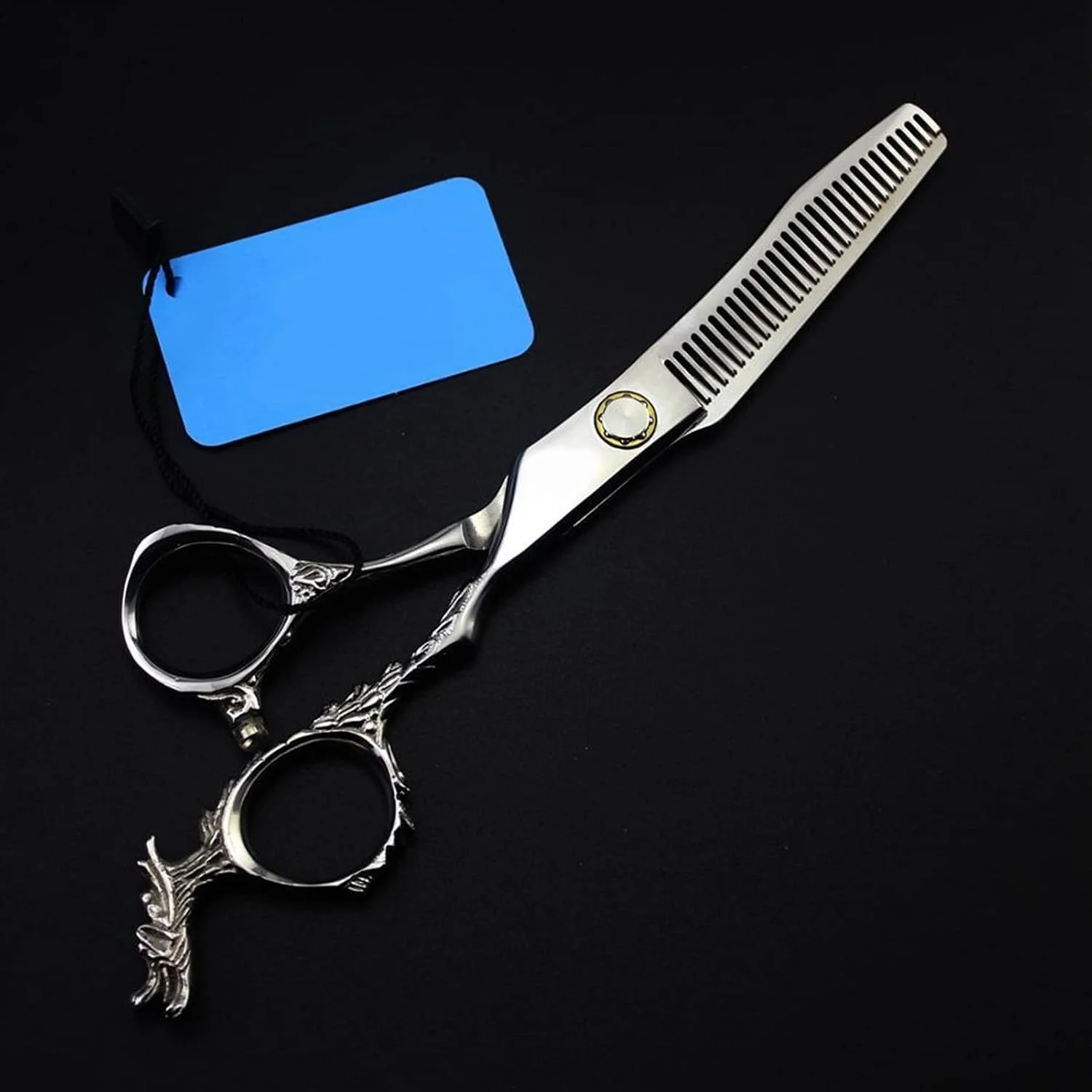 قیچی آرایشگری حرفه ای با دسته اژدها، پیچ تنظیم بلبرینگی، مناسب آرایشگران، قیچی های کوتاهی و پیتاژ