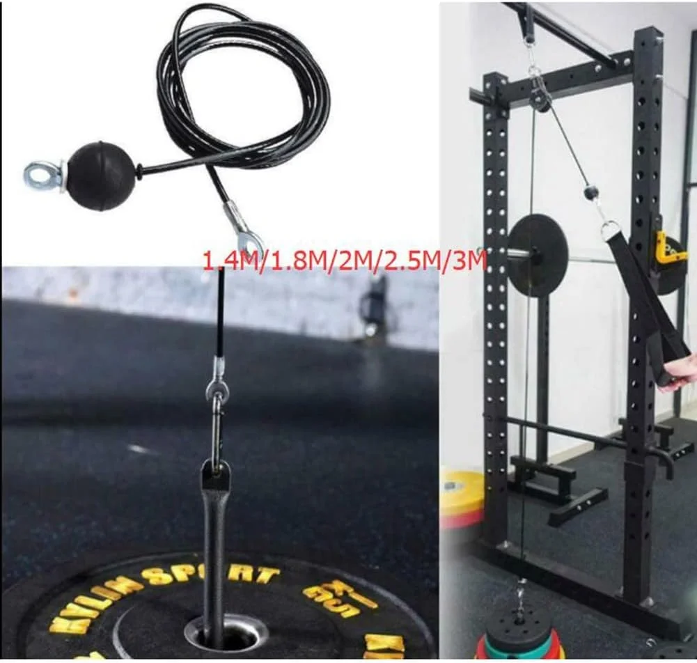 کیت سیم بکسل فولادی 2.5 متری، کابل جایگزین چند منظوره برای باشگاه ورزشی خانگی، سیم بکسل فولادی سنگین برای باشگاه خانگی، سیم فولادی، مشکی