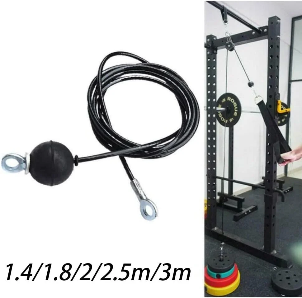 کیت سیم بکسل فولادی 2.5 متری، کابل جایگزین چند منظوره برای باشگاه ورزشی خانگی، سیم بکسل فولادی سنگین برای باشگاه خانگی، سیم فولادی، مشکی