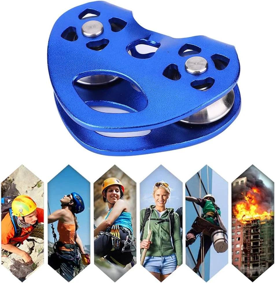 قرقره دوبل مناسب، سیم بکسل فولادی آلیاژ آلومینیوم برای کوهنوردی و صخره نوردی