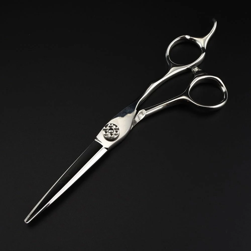 قیچی آرایشگری مو، قیچی حرفه ای 6 اینچی فولاد ژاپنی 440C نقره ای، قیچی اصلاح مو، قیچی پیتاژ، ست قیچی آرایشگری، قیچی پیتاژ-B، ست-B