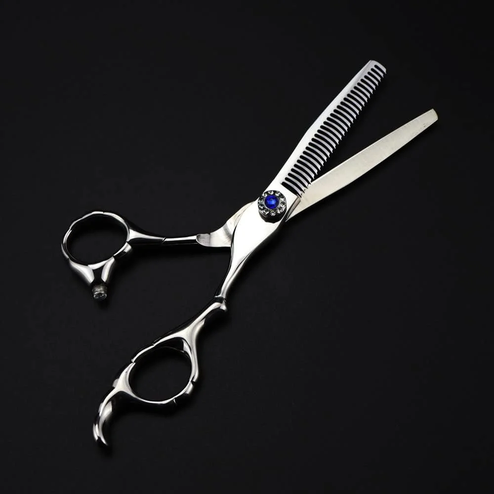 قیچی آرایشگری مو، 6 اینچ حرفه ای فولاد ژاپنی 440c نقره ای، قیچی اصلاح مو، قیچی آرایشگری، قیچی پیتاژ