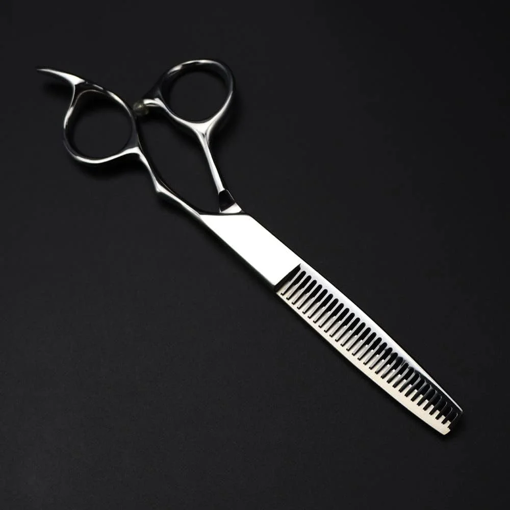 قیچی آرایشگری مو، 6 اینچ حرفه ای فولاد 440C نقره ای درجه یک، قیچی اصلاح مو، قیچی آرایشگری، قیچی برش-B، قیچی پیتاژ-B