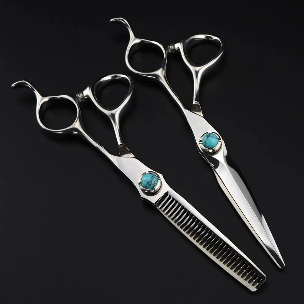 قیچی آرایشگری مو، 6 اینچ فولاد حرفه ای Jp440C فیروزه ای، قیچی مو، قیچی اصلاح مو، قیچی آرایشگری، قیچی پیتاژ - B، ست - B قیچی آرایشگری مو، 6 اینچ فولاد حرفه ای Jp440C فیروزه ای، قیچی مو، قیچی اصلاح مو، قیچی آرایشگری، قیچی پیتاژ - B، ست - B