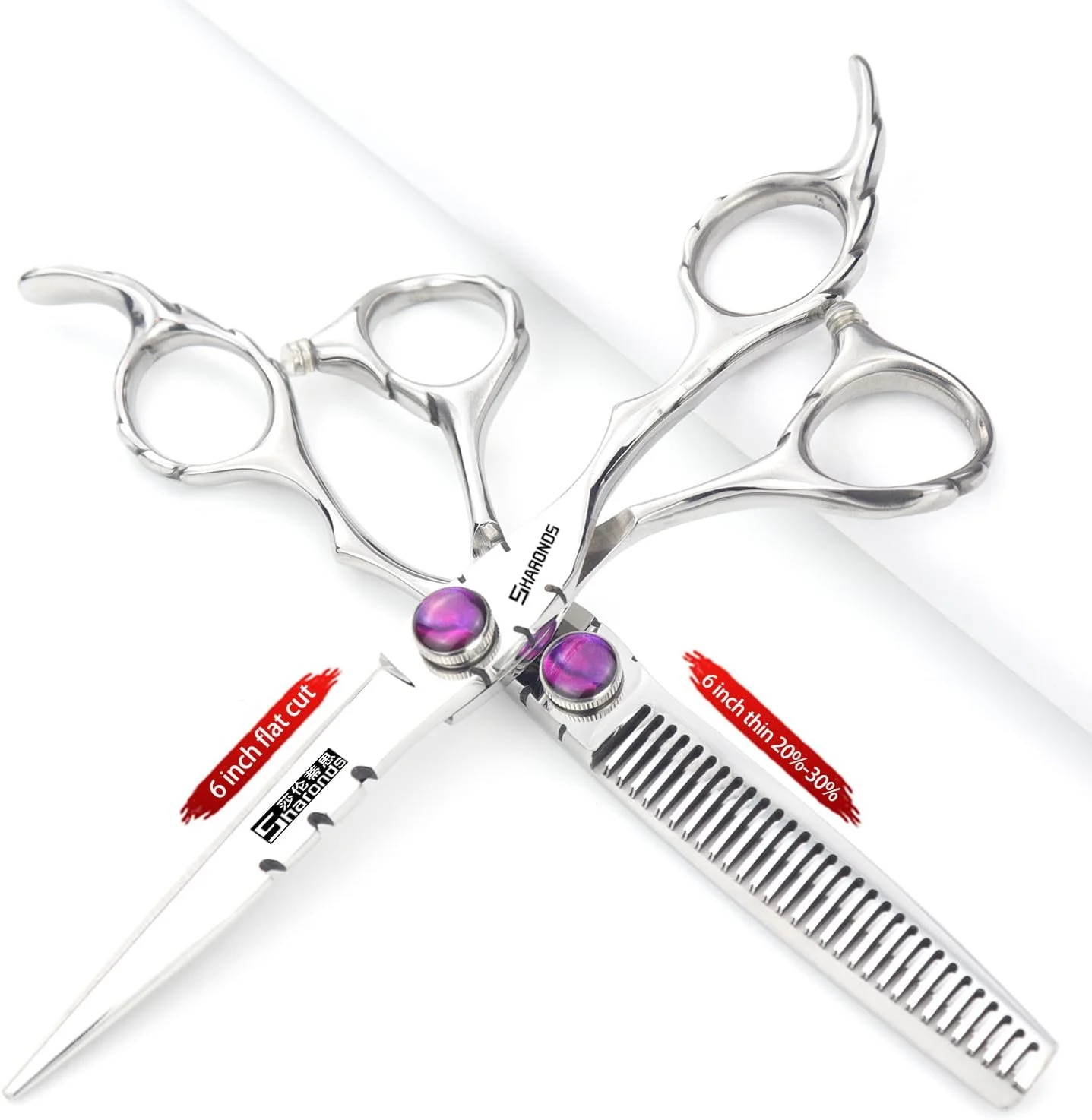 ست قیچی آرایشگری شاروندز، قیچی مو، قیچی پیتاژ، مشکی، 6 اینچ، فولاد 440C (ست 2/3/4 تکه) (6 اینچ، 2 تکه-D) ست قیچی آرایشگری شاروندز، قیچی مو، قیچی پیتاژ، مشکی، 6 اینچ، فولاد 440C (ست 2/3/4 تکه) (6 اینچ، 2 تکه-D)