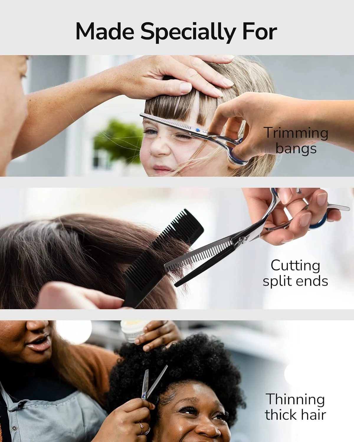 قیچی پیتاژ مو ULG، قیچی دندانه دار، حرفه ای، آرایشگری، حجم دهنده مو، لبه تیغی، استیل ضد زنگ ژاپنی با حلقه انگشتی جداشدنی، 6.5 اینچ قیچی پیتاژ مو ULG، قیچی دندانه دار، حرفه ای، آرایشگری، حجم دهنده مو، لبه تیغی، استیل ضد زنگ ژاپنی با حلقه انگشتی جداشدنی، 6.5 اینچ