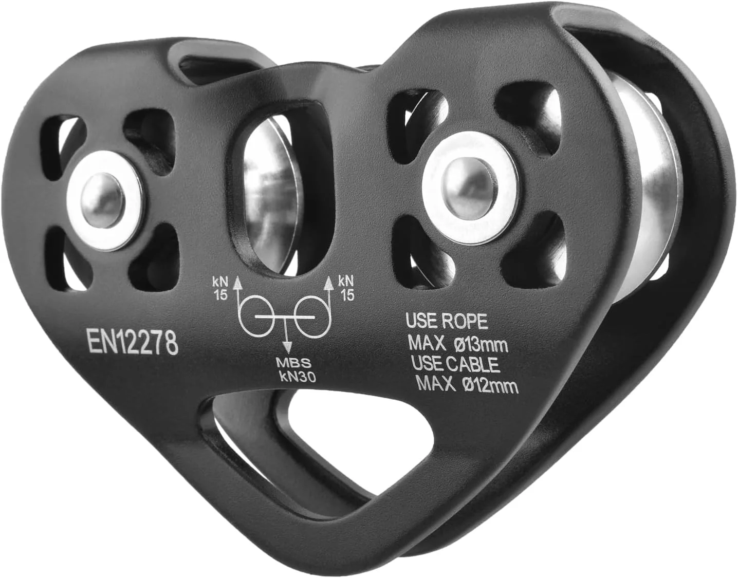 قرقره صعود TRIWONDER 20kN، قرقره نجات، قرقره تک تسمه آلومینیومی با چشم ثابت برای طناب سنگنوردی