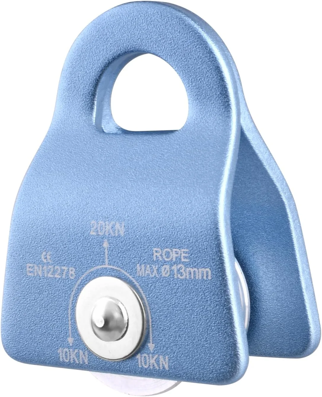 قرقره کوهنوردی میکرو TRIWONDER با ظرفیت 20kN، قرقره متحرک بلبرینگ دار آلومینیومی با چشم ثابت برای تجهیزات بالابری (آبی)