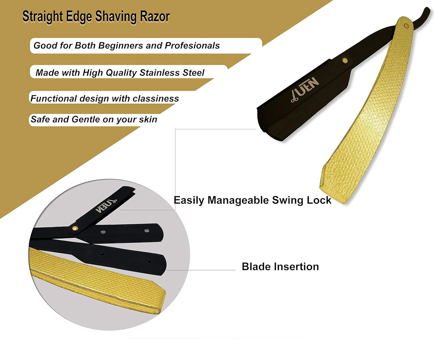 ست قیچی آرایشگری حرفه ای UEN / کیت آرایشگری با قیچی های صاف و اره ای، شانه، تیغ صاف و موچین / فولاد ضد زنگ ژاپنی / برای مردان، زنان، کودکان، آرایشگر، سالن، خانه ست قیچی آرایشگری حرفه ای UEN / کیت آرایشگری با قیچی های صاف و اره ای، شانه، تیغ صاف و موچین / فولاد ضد زنگ ژاپنی / برای مردان، زنان، کودکان، آرایشگر، سالن، خانه