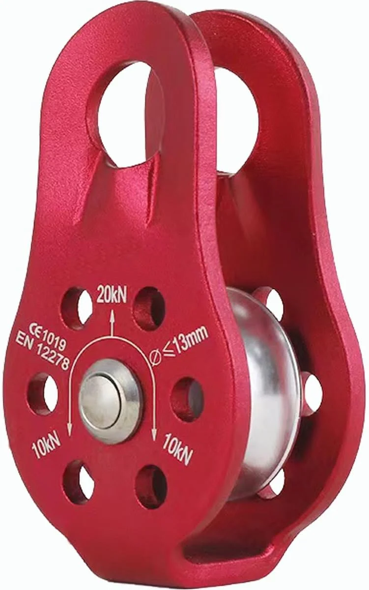 قرقره ستاره ای ترد، قرقره آلیاژ آلومینیوم سنگین برای طناب نوردی 12 میلی متری، بلوک قرقره تک طناب برای طناب نوردی 12 میلی متری