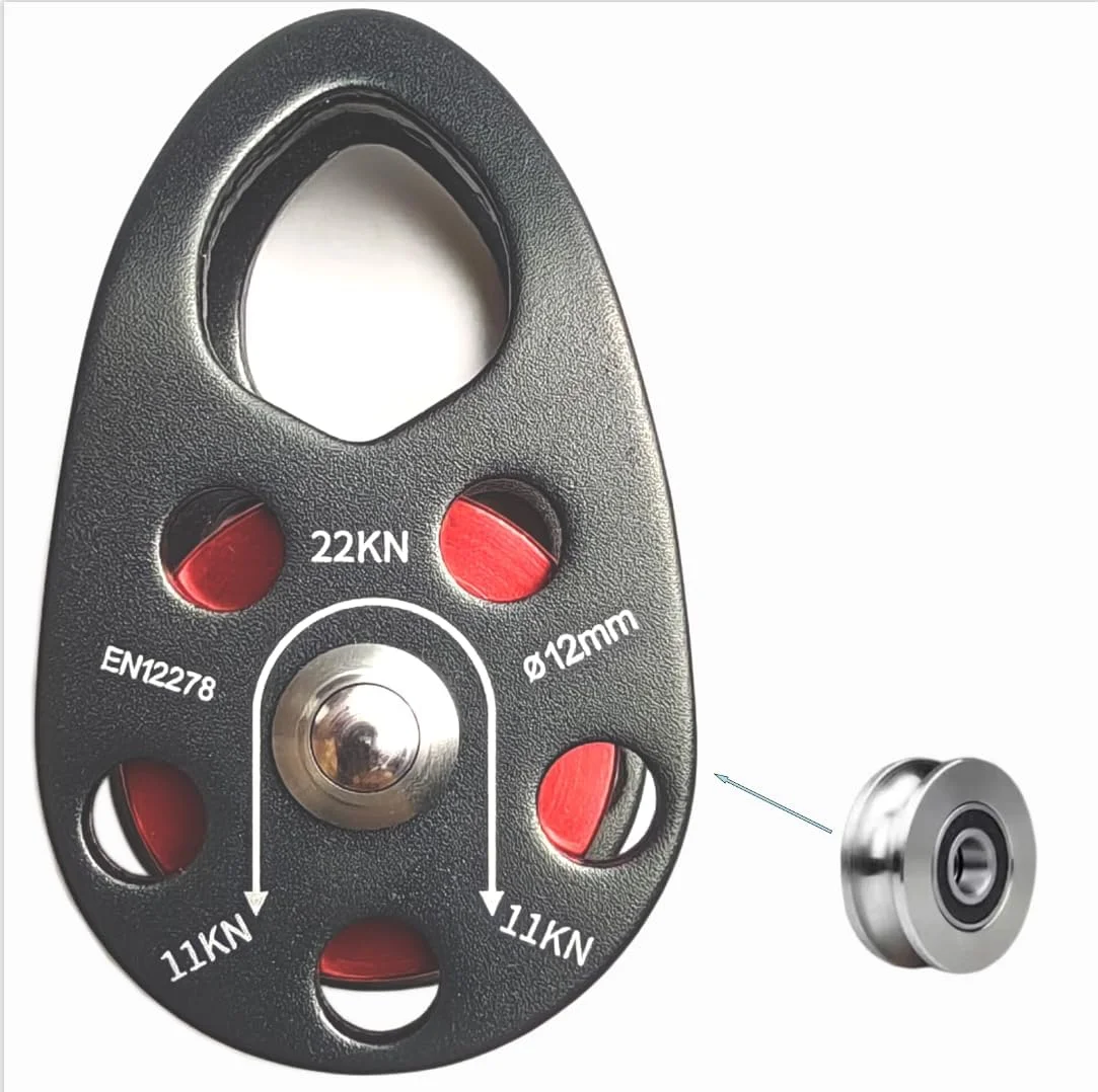 قرقره طناب ستاره ترد، قرقره انحرافی، قرقره طناب آلیاژ آلومینیوم با کارایی بالا برای صخره نوردی 12 میلی متری، بلوک قرقره تک طنابه برای صخره نوردی با طناب 12 میلی متری