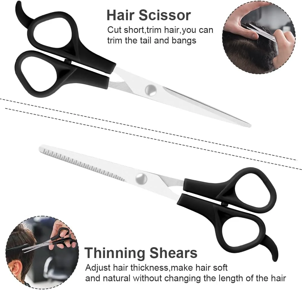 قیچی آرایشگری LOPHE، ست قیچی آرایشگری 3 تکه، قیچی پیتاژ به همراه شانه، قیچی آرایشگری برای قیچی ریش، قیچی مو، آرایشگاه در خانه، مشکی قیچی آرایشگری LOPHE، ست قیچی آرایشگری 3 تکه، قیچی پیتاژ به همراه شانه، قیچی آرایشگری برای قیچی ریش، قیچی مو، آرایشگاه در خانه، مشکی