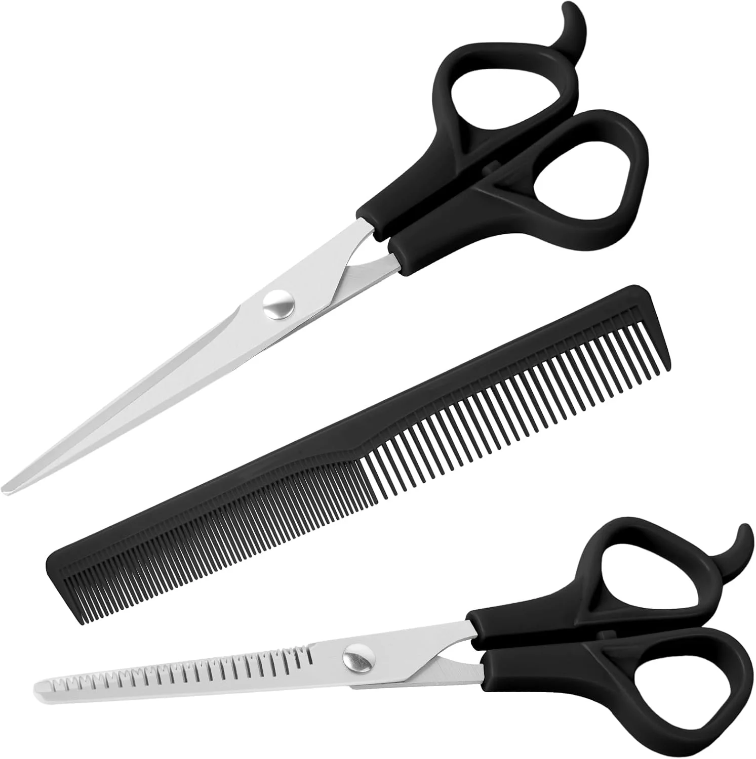 قیچی آرایشگری LOPHE، ست قیچی آرایشگری 3 تکه، قیچی پیتاژ به همراه شانه، قیچی آرایشگری برای قیچی ریش، قیچی مو، آرایشگاه در خانه، مشکی قیچی آرایشگری LOPHE، ست قیچی آرایشگری 3 تکه، قیچی پیتاژ به همراه شانه، قیچی آرایشگری برای قیچی ریش، قیچی مو، آرایشگاه در خانه، مشکی