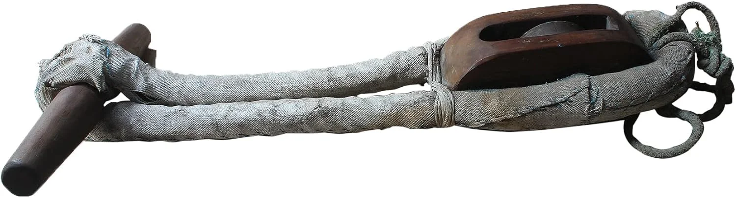 Vintage Large Ship Wooden Pulley | Nautical Ship Block Tackle | ANT47A