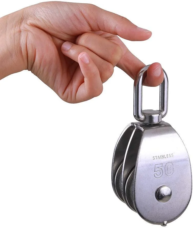 قرقره دوبل Vinayakart، 1 عدد قرقره گردان 50 میلی متری ساخته شده از فولاد ضد زنگ 304، قلاب گردان جرثقیل M 50، قرقره آویز سیم بکسل با ظرفیت بار 400 کیلوگرم برای طناب یا سیم قرقره دوبل Vinayakart، 1 عدد قرقره گردان 50 میلی متری ساخته شده از فولاد ضد زنگ 304، قلاب گردان جرثقیل M 50، قرقره آویز سیم بکسل با ظرفیت بار 400 کیلوگرم برای طناب یا سیم