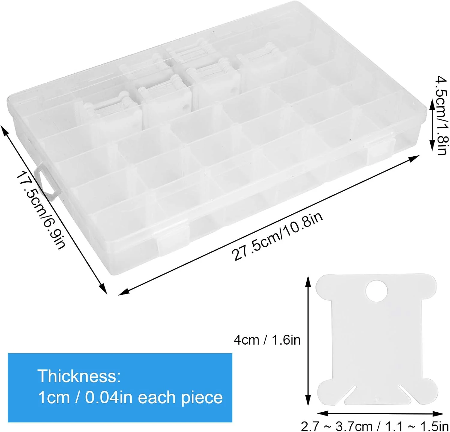 ارگانایزر نخ دندان قرقره گلدوزی، شبکه های تقسیم شده 120 عددی تخته سیم پیچ بخیه متقاطع گیره های سیم بادوام برای بافتنی برای ابزار خیاطی