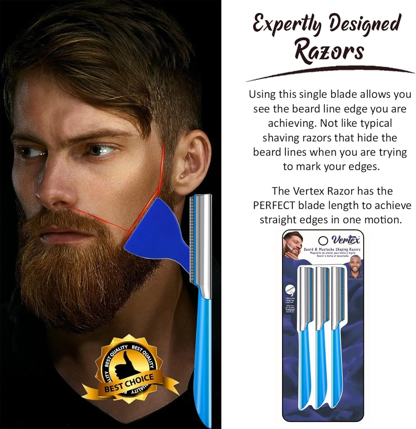 تیغ ریش و سبیل لبه صاف - ابزار حالت دهنده و اصلاح کننده ریش مردانه، تیغ شکل دهنده ابرو، صاف کننده سبیل، زوایای لبه دار، تیغ های مسافرتی جایگزین یکبار مصرف استیل ضد زنگ تیغ ریش و سبیل لبه صاف - ابزار حالت دهنده و اصلاح کننده ریش مردانه، تیغ شکل دهنده ابرو، صاف کننده سبیل، زوایای لبه دار، تیغ های مسافرتی جایگزین یکبار مصرف استیل ضد زنگ