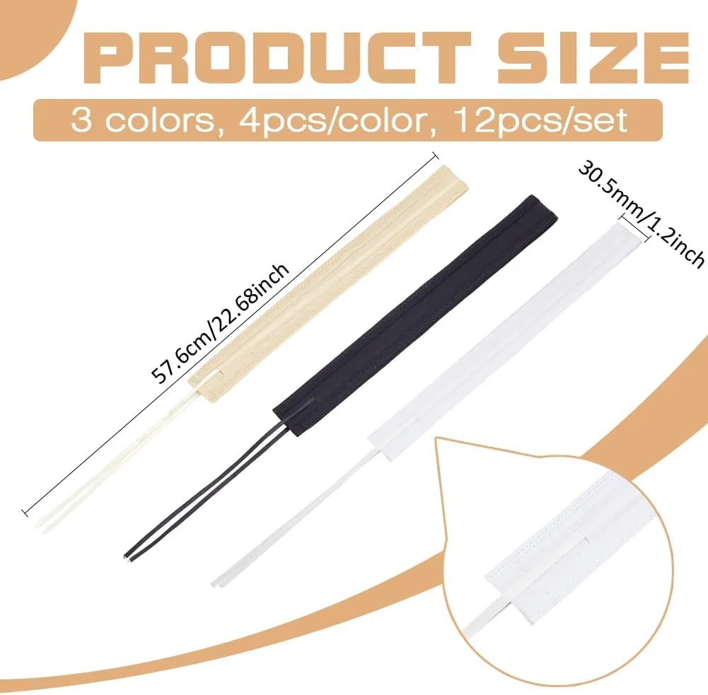 BENECREAT بسته 12 عددی نوار کاهنده سایز کلاه در 3 رنگ، 57.6 x 3 سانتی متر نوار تنظیم سایز کلاه نوارهای فیبری درج سایز کلاه نوار عرق گیر کلاه برای لوازم جانبی خیاطی کلاه، 4 عدد در هر رنگ BENECREAT بسته 12 عددی نوار کاهنده سایز کلاه در 3 رنگ، 57.6 x 3 سانتی متر نوار تنظیم سایز کلاه نوارهای فیبری درج سایز کلاه نوار عرق گیر کلاه برای لوازم جانبی خیاطی کلاه، 4 عدد در هر رنگ