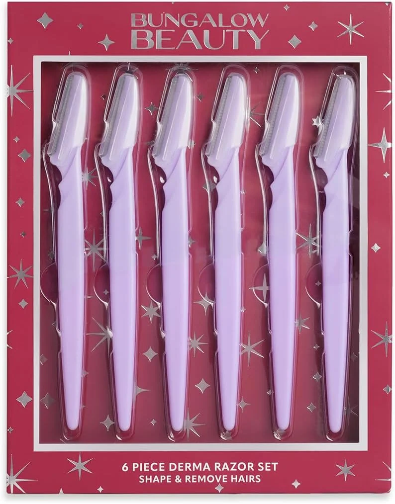 ست تیغ های اصلاح صورت بانوان بانگالو بیوتی، 6 عددی، یاسی، برای فرم دادن و از بین بردن مو ست تیغ های اصلاح صورت بانوان بانگالو بیوتی، 6 عددی، یاسی، برای فرم دادن و از بین بردن مو