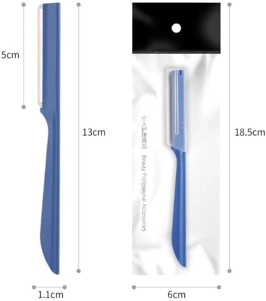 تیغ ابرو Bukela، بسته 10 عددی، تیغ اصلاح صورت زنانه، موزن ابرو، ابزار شکل دهی درماپلنینگ با پوشش، نقره ای استیل ضد زنگ