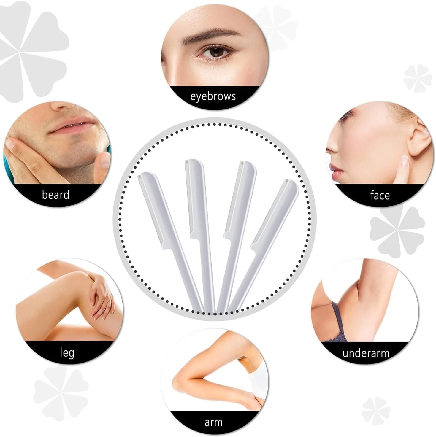 تیغ ابرو Bukela، بسته 10 عددی، تیغ اصلاح صورت زنانه، موزن ابرو، ابزار شکل دهی درماپلنینگ با پوشش، نقره ای استیل ضد زنگ