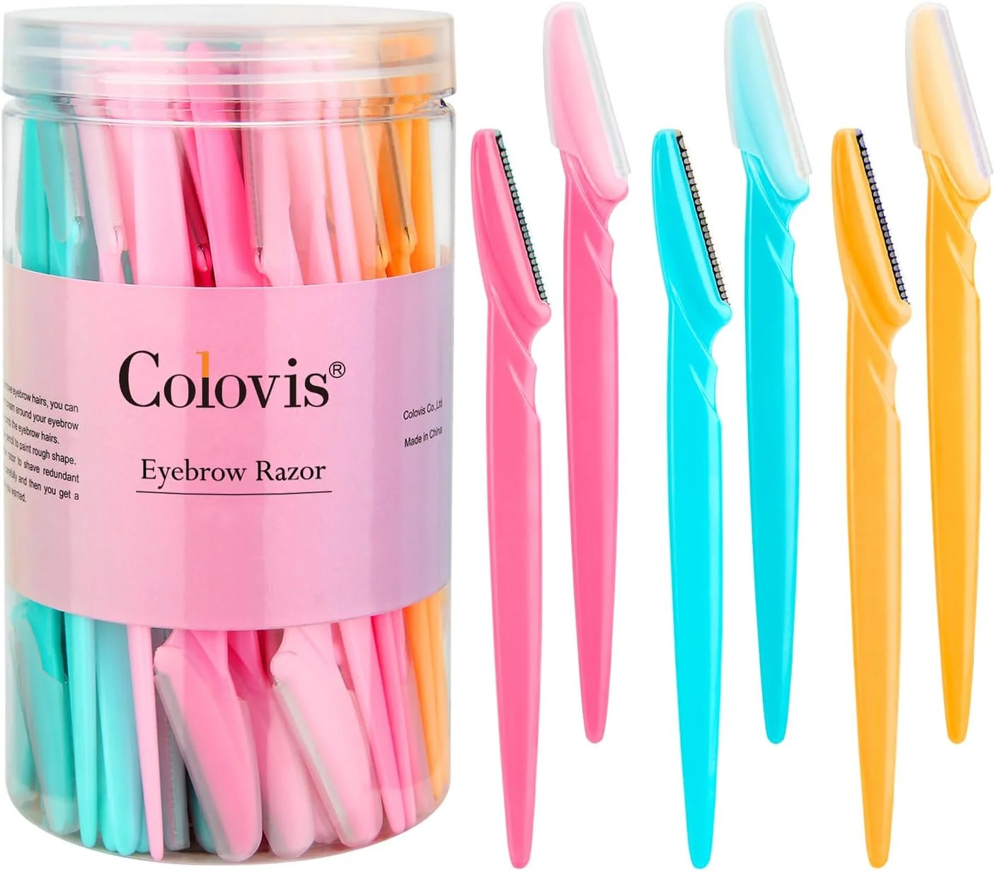 تیغ ابرو و صورت Colovis بسته 66 عددی برای خانم ها و آقایان، موزن و اصلاح کننده ابرو با پوشش محافظ، ایمن و مناسب افراد مبتدی تیغ ابرو و صورت Colovis بسته 66 عددی برای خانم ها و آقایان، موزن و اصلاح کننده ابرو با پوشش محافظ، ایمن و مناسب افراد مبتدی