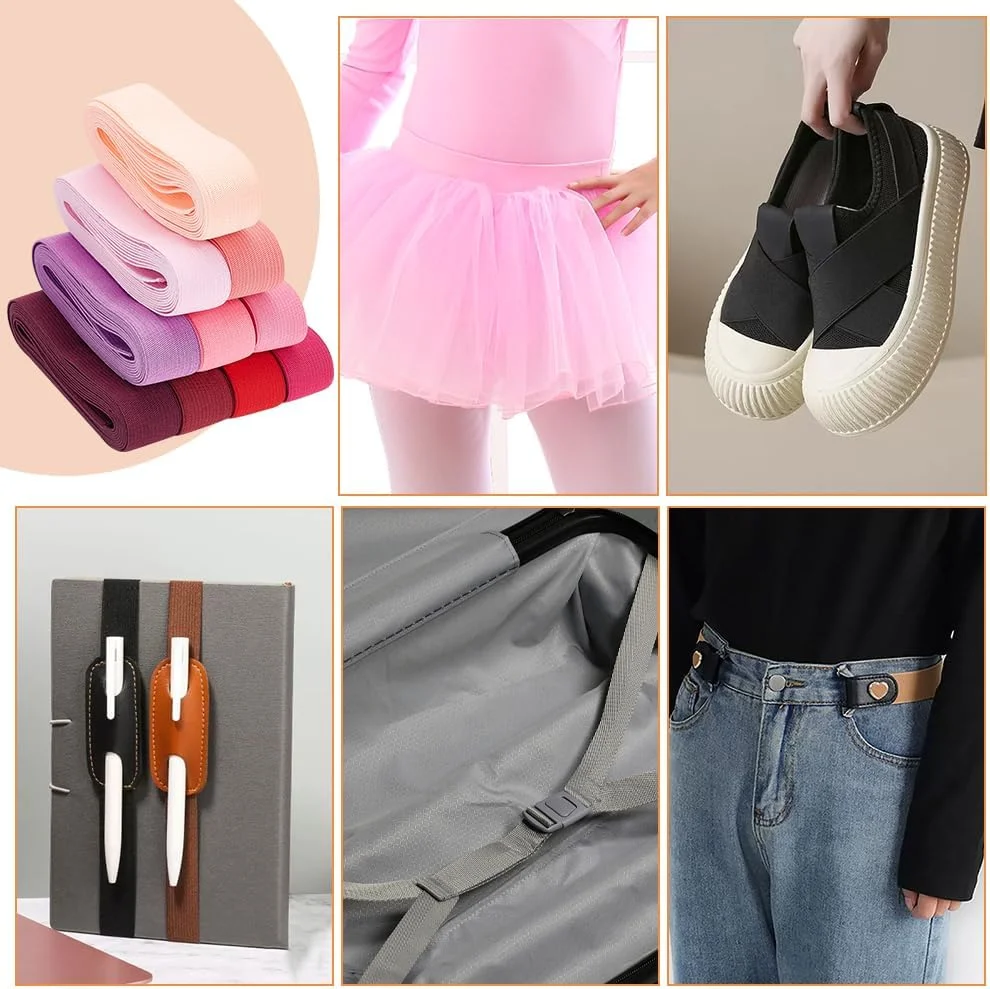 BENECREAT 25 متری نوار کشی الاستیک 10 رنگ، نوار خیاطی با کشسانی بالا عرض 2.5 سانتی متر، رنگ قرمز، مناسب برای ساخت کش مو، هدبند و صنایع دستی BENECREAT 25 متری نوار کشی الاستیک 10 رنگ، نوار خیاطی با کشسانی بالا عرض 2.5 سانتی متر، رنگ قرمز، مناسب برای ساخت کش مو، هدبند و صنایع دستی