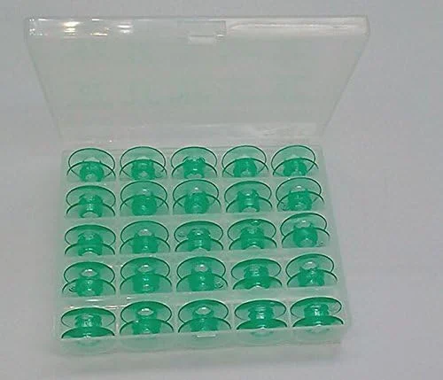 بسته 25 عددی ماسوره شفاف سبز Bequilter سازگار با چرخ خیاطی خانگی وایکینگ هاسکوارنا وایت مدل #4125615-45#4131825-45 بسته 25 عددی ماسوره شفاف سبز Bequilter سازگار با چرخ خیاطی خانگی وایکینگ هاسکوارنا وایت مدل #4125615-45#4131825-45